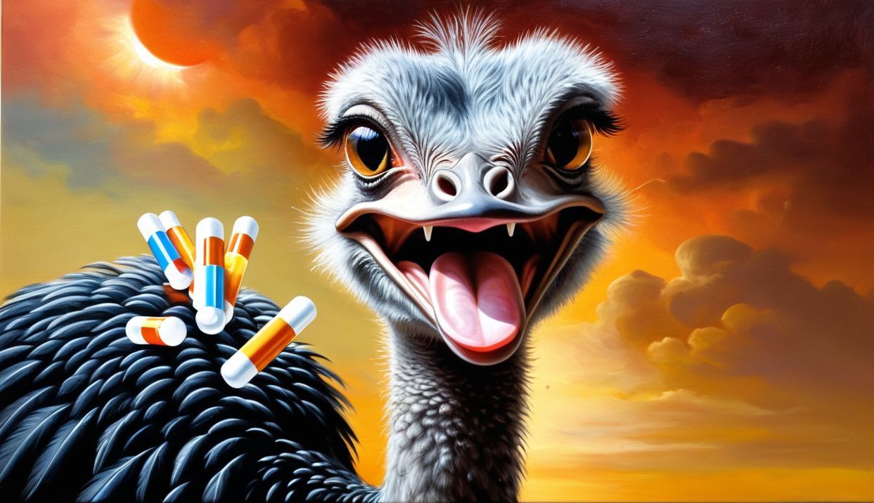 Mr. Ostrich using drugs.